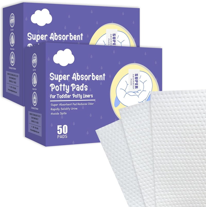 REFLYAWAY 100 Packs Super Absorbent Urine Pads Portable Child Used with Travel Potty Bags Disposable Liners for Toddlers, Toilet Seat for Kids Pee Training - Image 1